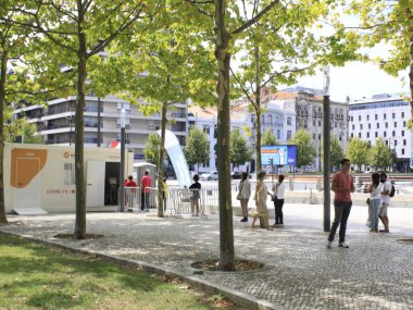 (INT) Tent set up for testing Covid-19 detection, in Lisbon. July 31, 2021, Lisbon, Portugal: Tent set up for testing to detect Covid-19, a disease caused by coronavirus, on Saturday (31), in Lisbon. Quick test is valid for 48 hours in Portugal and s