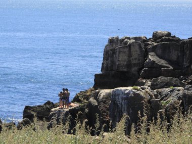 View of Boca do Inferno, one of the most visited tourist spots in Cascais district. Cascais 29, 2021, Cascais, Portugal: View of Boca do Inferno, one of the most visited tourist spots in the Cascais district, on coast of Portugal
