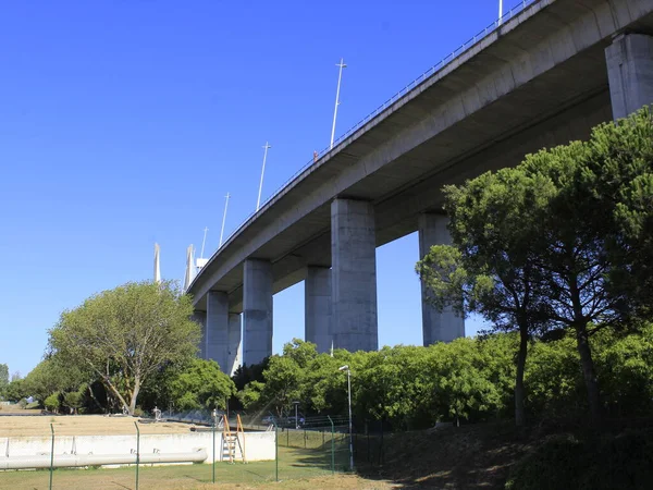 Ιουλίου 2021 Λισαβόνα Πορτογαλία Άποψη Της Γέφυρας Vasco Gama Οποία — Φωτογραφία Αρχείου
