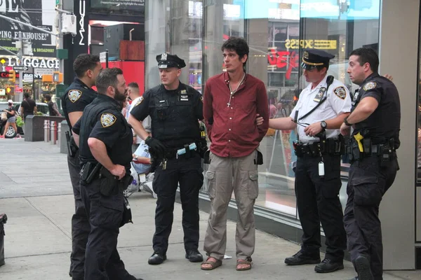 Nypd Arrest Man Who Shouts Shame You Naked Entertainers Time — Stok fotoğraf