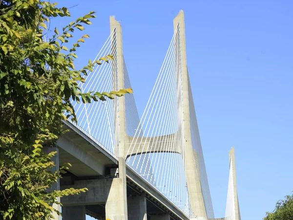 Julho 2021 Lisboa Portugal Vista Ponte Vasco Gama Que Liga — Fotografia de Stock