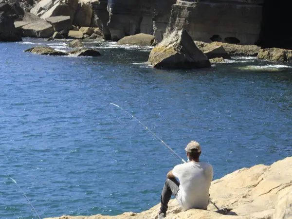 Vista Boca Inferno Dos Pontos Turísticos Mais Visitados Bairro Cascais — Fotografia de Stock