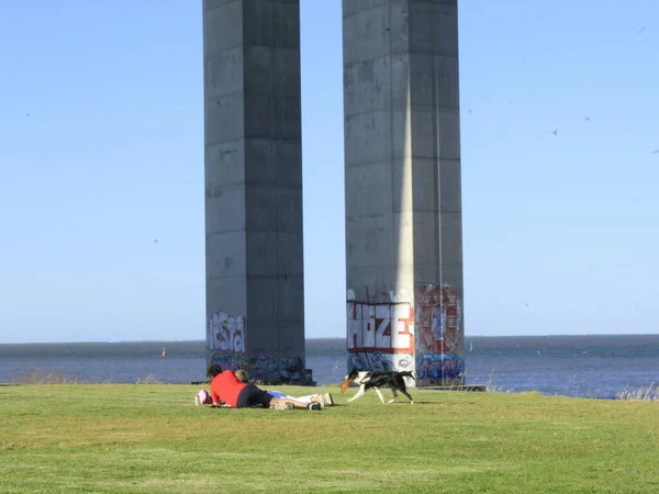 Juli 2021 Lissabon Portugal Beweging Tejo Park Lissabon Vrijdag Midden — Stockfoto