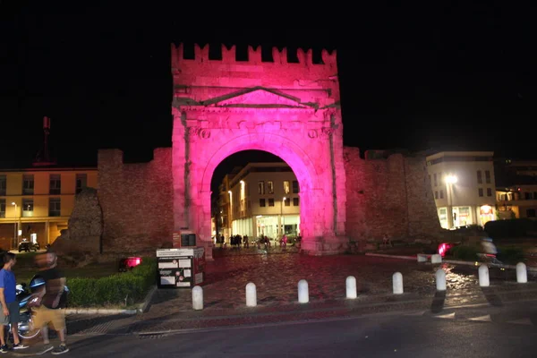 Rose Night Celebration Rimini Italy July 2021 Rimini Italy Attractions — ストック写真