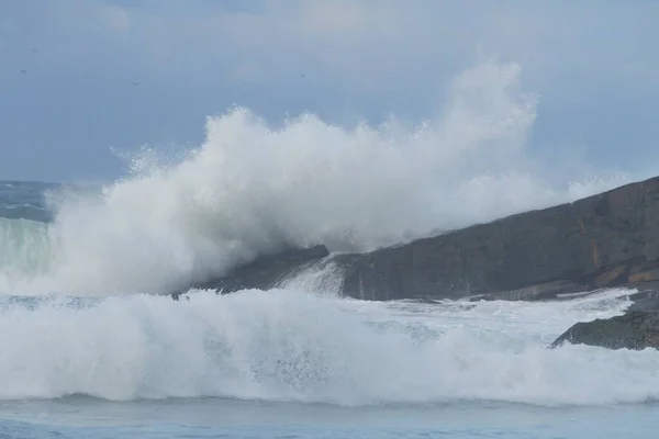 Rio Janeiro Coldest Night Year Raging Beach Waves July 2021 —  Fotos de Stock