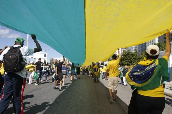 Protest Favor Brazilian President Return Printed Vote Brazil August 2021 — ストック写真