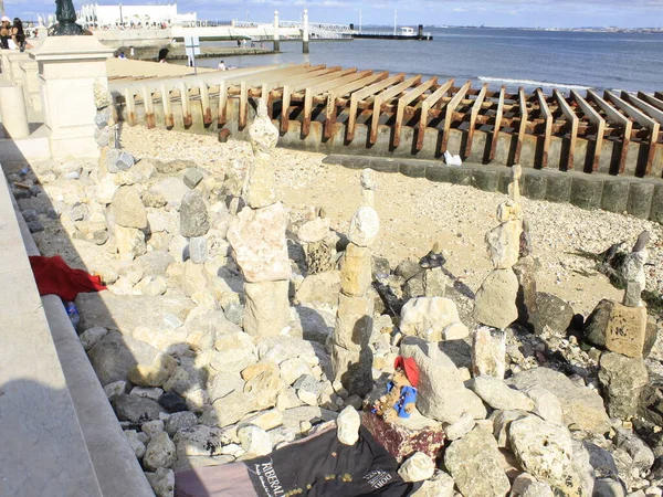 August 2021 Lissabon Portugal Bewegung Auf Dem Comercio Platz Einem — Stockfoto