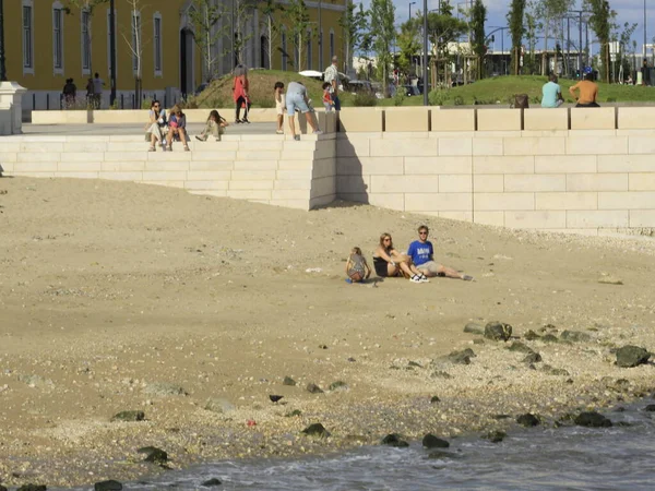 August 2021 Lissabon Portugal Bewegung Auf Dem Comercio Platz Einem — Stockfoto