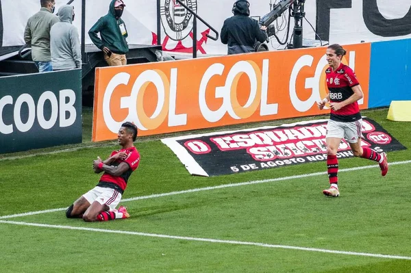 Campeonato Brasileiro Futebol Corinthians Flamengo Agosto 2021 São Paulo Brasil — Fotografia de Stock