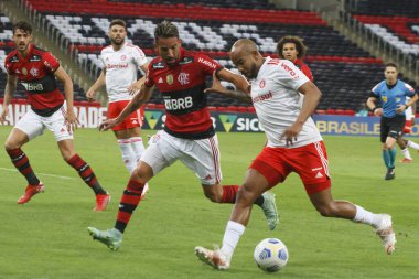 (SPO) Brezilya Futbol Şampiyonası: Flamengo ve International. 8 Ağustos 2021, Rio de Janeiro, Brezilya::: Brezilya Futbol Şampiyonası 'nın 15. turu için geçerli olan Flamengo ve Internacional arasındaki futbol maçı, Rio de Janeiro' daki Maracana Stadyumu 'nda oynanmıştır.,