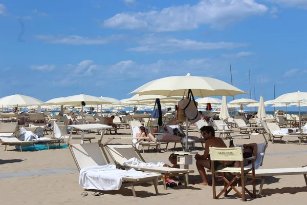 August 2021 Rimini Italien Der Grüne Pass Stoppt Ferragosto Nicht — Stockfoto