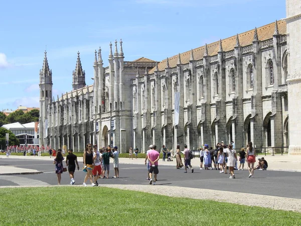 Belem Lisabonu Srpna 2021 Lisabon Portugalsko Pohyb Osob Sousedství Belemu — Stock fotografie