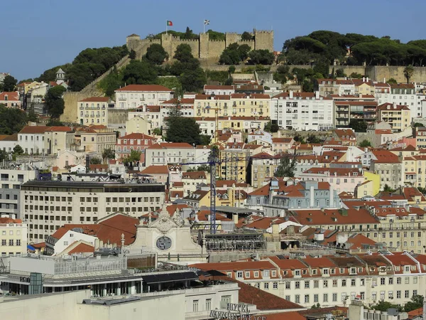 Sao Pedro Alcantara Viewpoint Lisbon August 2021 Lisbon Portugal Movement — Stock Photo, Image