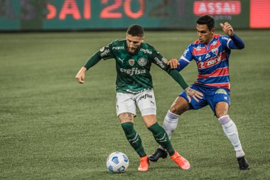 (Brezilya Futbol Şampiyonası: Palmeiras ve Fortaleza. 7 Ağustos 2021, Sao Paulo, Brezilya: Palmeiras ve Fortaleza arasındaki futbol maçı, Brezilya Futbol Şampiyonası 'nın 15. turu için geçerli, Cumartesi günü Sao Paulo' daki Allianz Parque 'da düzenlendi. 