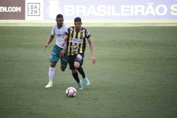 Spo巴西足球锦标赛第3师 Manaus和Volta Redonda 2021年8月8日 巴西亚马孙州马瑙斯 马瑙斯和沃尔特 雷东达之间的足球比赛 在第11轮巴西足球锦标赛第3赛区举行 — 图库照片