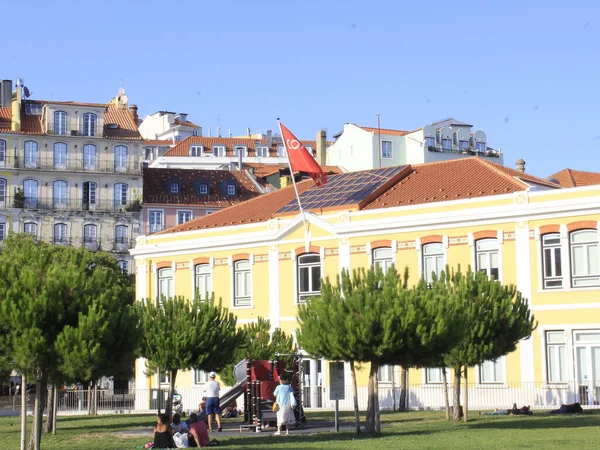 Verplaatsing Van Mensen Largo Jose Saramago Lissabon Augustus 2021 Lissabon — Stockfoto