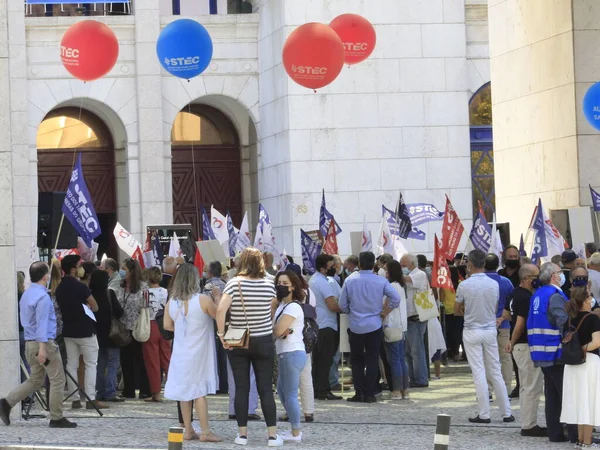 Int Bankovní Pracovníci Společnosti Cgd Stávkují Lisabonu Srpna 2021 Lisabon — Stock fotografie