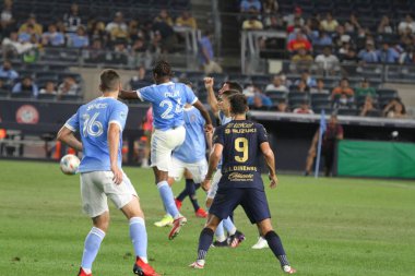 2021 Lig Kupası Çeyrek Finali: NYCFC Pumas 'a karşı. 11 Ağustos 2021, Bronx New York, ABD: NYCFC ve Pumas UNAM arasındaki futbol maçı New York 'taki Yankee Stadyumu' nda oynanan 2021 Lig Kupası çeyrek finalleri için geçerlidir., 