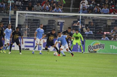 2021 Lig Kupası Çeyrek Finali: NYCFC Pumas 'a karşı. 11 Ağustos 2021, Bronx New York, ABD: NYCFC ve Pumas UNAM arasındaki futbol maçı New York 'taki Yankee Stadyumu' nda oynanan 2021 Lig Kupası çeyrek finalleri için geçerlidir., 