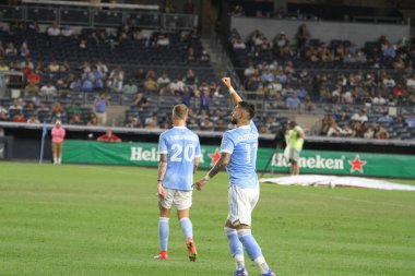 2021 Lig Kupası Çeyrek Finali: NYCFC Pumas 'a karşı. 11 Ağustos 2021, Bronx New York, ABD: NYCFC ve Pumas UNAM arasındaki futbol maçı New York 'taki Yankee Stadyumu' nda oynanan 2021 Lig Kupası çeyrek finalleri için geçerlidir., 