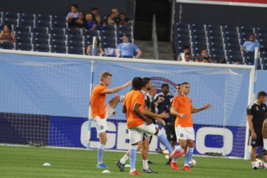 11 Ağustos 2021, Bronx New York, ABD: NYCFC ve Pumas UNAM arasındaki futbol maçı New York 'taki Yankee Stadyumu' nda oynanan 2021 Lig Kupası çeyrek finalleri için geçerlidir.