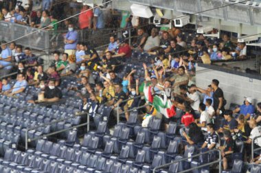 11 Ağustos 2021, Bronx New York, ABD: NYCFC ve Pumas UNAM arasındaki futbol maçı New York 'taki Yankee Stadyumu' nda oynanan 2021 Lig Kupası çeyrek finalleri için geçerlidir.