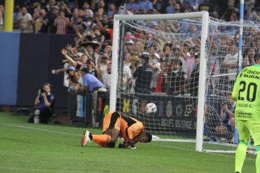 2021 Lig Kupası Çeyrek Finali: NYCFC Pumas 'a karşı. 11 Ağustos 2021, Bronx New York, ABD: NYCFC ve Pumas UNAM arasındaki futbol maçı New York 'taki Yankee Stadyumu' nda oynanan 2021 Lig Kupası çeyrek finalleri için geçerlidir., 