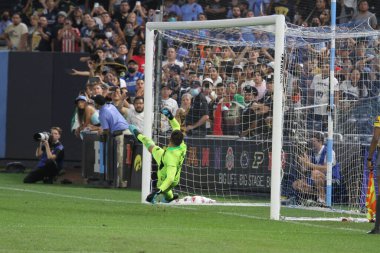 2021 Lig Kupası Çeyrek Finali: NYCFC Pumas 'a karşı. 11 Ağustos 2021, Bronx New York, ABD: NYCFC ve Pumas UNAM arasındaki futbol maçı New York 'taki Yankee Stadyumu' nda oynanan 2021 Lig Kupası çeyrek finalleri için geçerlidir., 