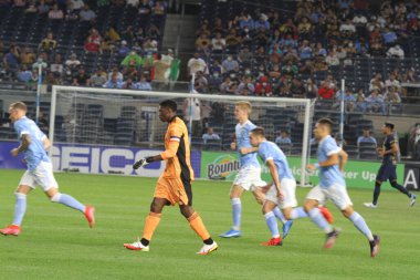 2021 Lig Kupası Çeyrek Finali: NYCFC Pumas 'a karşı. 11 Ağustos 2021, Bronx New York, ABD: NYCFC ve Pumas UNAM arasındaki futbol maçı New York 'taki Yankee Stadyumu' nda oynanan 2021 Lig Kupası çeyrek finalleri için geçerlidir., 