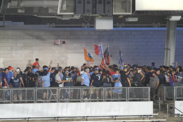 8月11 2021 ブロンクスニューヨーク ニューヨークのヤンキースタジアムで開催された2021リーグカップの準々決勝に有効なNycfcとプーマスUnamの間のサッカー試合 — ストック写真