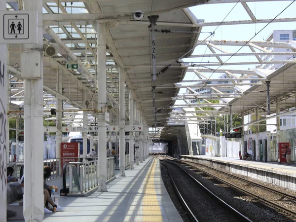 August 2021 Lissabon Portugal Personenverkehr Auf Bahnhöfen Zwischen Lissabon Und — Stockfoto