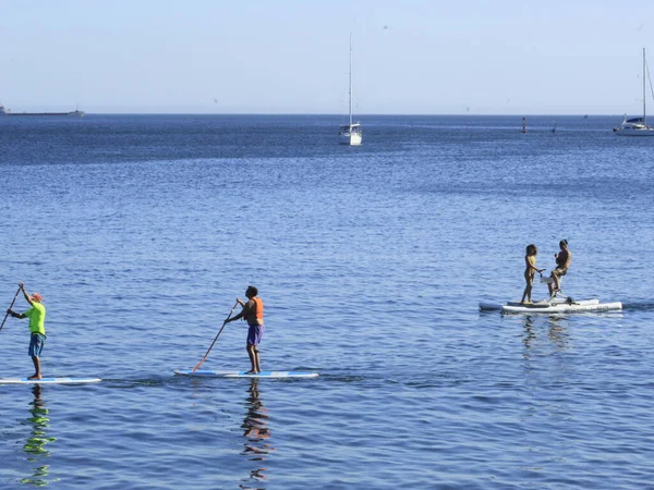 Bathers Beach Moitas Estoril August 2021 Estoril Portugal Hot Day — Stock Photo, Image