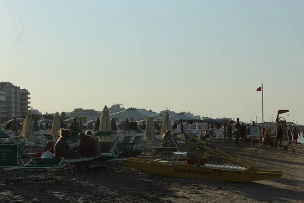 Літні Пляжі Ферраґосто Італії Серпня 2021 Року Річчіоне Італія Тиждень — стокове фото