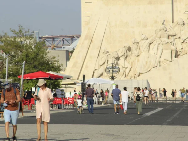 Ağustos 2021 Lizbon Portekiz Keşifler Anıtı Nda Ağustos Cuma Günü — Stok fotoğraf