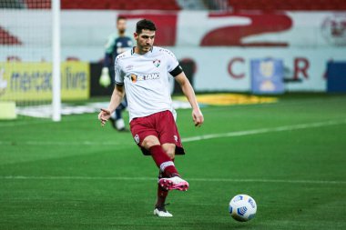 Brezilya Futbol Şampiyonası: Korintliler ve Ceara. 15 Ağustos 2021, Sao Paulo, Brezilya: Corinthians takımından oyuncu Adson, Corinthians ve Ceara arasında oynanan maçta attığı golü kutluyor.