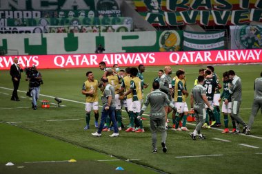 Copa Libertadores: Palmeiras ve Sao Paulo. 17 Ağustos 2021, Sao Paulo, Brezilya: Palmeiras ve Sao Paulo arasındaki futbol maçı, Copa Libertadores 2021 çeyrek finalleri için geçerli, Sao Paulo 'daki Allianz Parque Stadyumu' nda düzenlendi.,