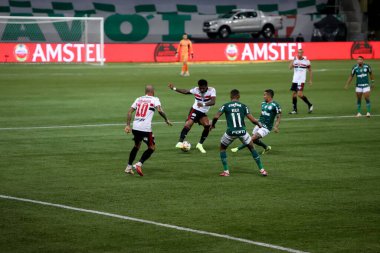 Copa Libertadores: Palmeiras ve Sao Paulo. 17 Ağustos 2021, Sao Paulo, Brezilya: Palmeiras ve Sao Paulo arasındaki futbol maçı, Copa Libertadores 2021 çeyrek finalleri için geçerli, Sao Paulo 'daki Allianz Parque Stadyumu' nda düzenlendi.,