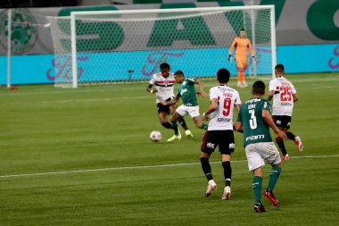 Copa Libertadores: Palmeiras ve Sao Paulo. 17 Ağustos 2021, Sao Paulo, Brezilya: Palmeiras ve Sao Paulo arasındaki futbol maçı, Copa Libertadores 2021 çeyrek finalleri için geçerli, Sao Paulo 'daki Allianz Parque Stadyumu' nda düzenlendi.,