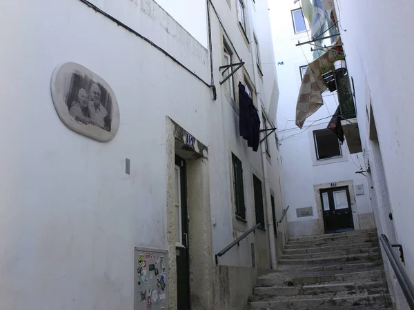 Alfama Buurt Lissabon Augustus 2021 Lissabon Portugal Uitzicht Wijk Alfama — Stockfoto