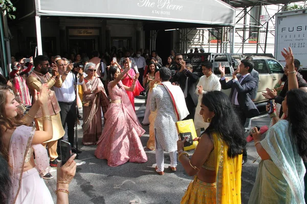 Индийская Свадьба Нью Йорке Августа 2021 Года Нью Йорк Сша — стоковое фото