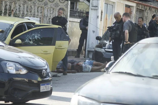 Quatre Suspects Appartenir Gang Voleurs Cargaisons Niteroi Sont Tués Par — Photo