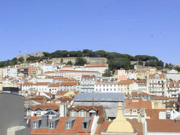 Αυγούστου 2021 Λισαβόνα Πορτογαλία Έντονο Κίνημα Πεζών Στο Κέντρο Της — Φωτογραφία Αρχείου