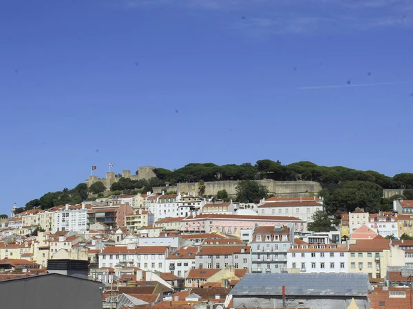 Αυγούστου 2021 Λισαβόνα Πορτογαλία Έντονο Κίνημα Πεζών Στο Κέντρο Της — Φωτογραφία Αρχείου