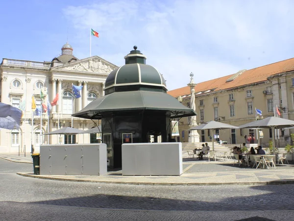 Lisbona Portogallo Movimento Piazza Municipio Lisbona Dove Trova Edificio Pacos — Foto Stock