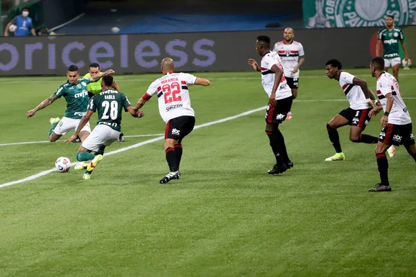 Copa Libertadores: Palmeiras ve Sao Paulo. 17 Ağustos 2021, Sao Paulo, Brezilya: Palmeiras ve Sao Paulo arasındaki futbol maçı, Copa Libertadores 2021 çeyrek finalleri için geçerli, Sao Paulo 'daki Allianz Parque Stadyumu' nda düzenlendi.,
