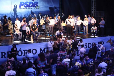 18 Ağustos 2021, Sao Paulo, Brezilya: Sao Paulo PSDB rehberinin, Sao Paulo 'da bulunan Francisco Matarazzo Bulvarı' ndaki Ses etkinlikleri binasında 18 Ağustos Çarşamba günü toplanması). 