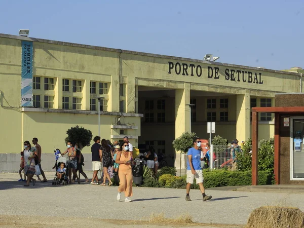 August 2021 Setubal Portugal Movement Vessels Port Area Setubal Metropolitan — Stock Photo, Image