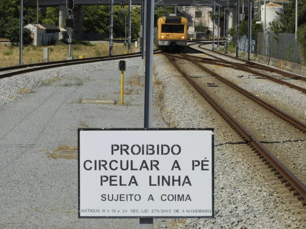 Вид Станцию Barbarro Train Сетубале Августа 2021 Года Сетубал Бразилия — стоковое фото