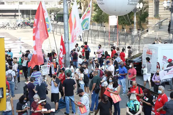 Pec Karşı Düzenlenen Protesto Belediye Memurlarını Bir Araya Getirdi Ağustos — Stok fotoğraf