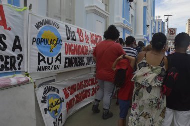 Natal 'da Poprua' nın Yas ve Dövüşü Günü. 19 Ağustos 2021, Natal, Rio Grande do Norte, Brezilya: Rio Grande do Norte eyaletindeki Sokak Nüfus Hareketi üyeleri 